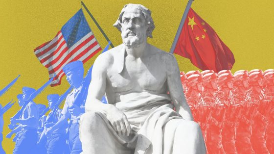 Thucydides with America and China backdrop