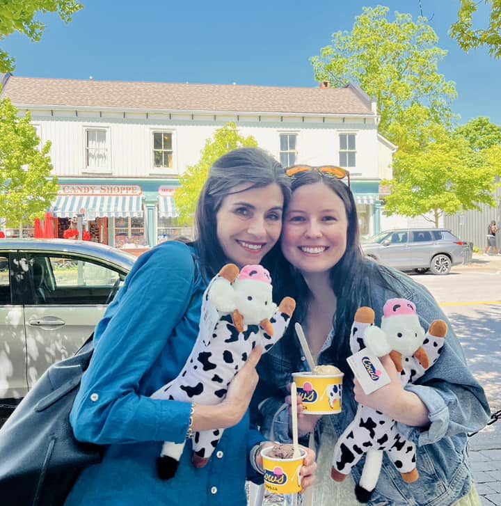 GPD Professor Carole Stewart and MA Candidate Claire Thyne... with Cows.