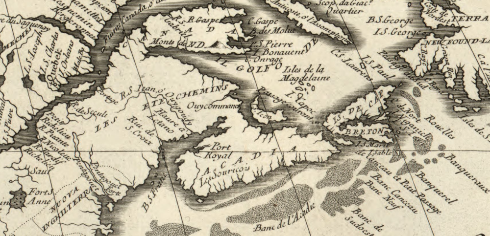 early historical map of eastern canada 