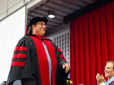 Brock Manitowabi stage graduating