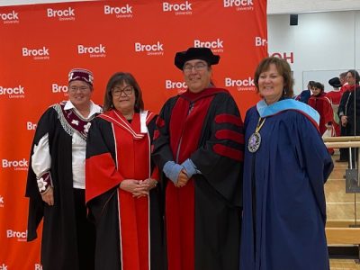 Josh with Lissa and Danny at Brock fall convocation