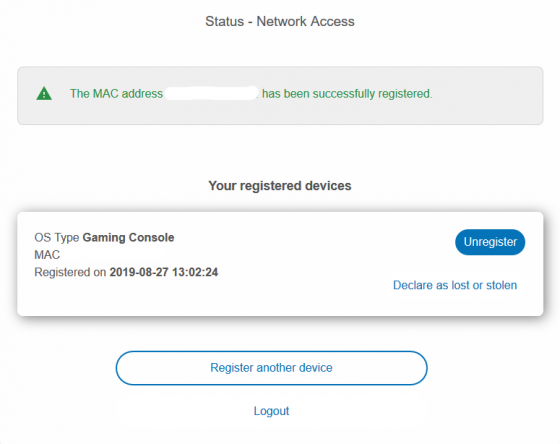 Register for mac address labels