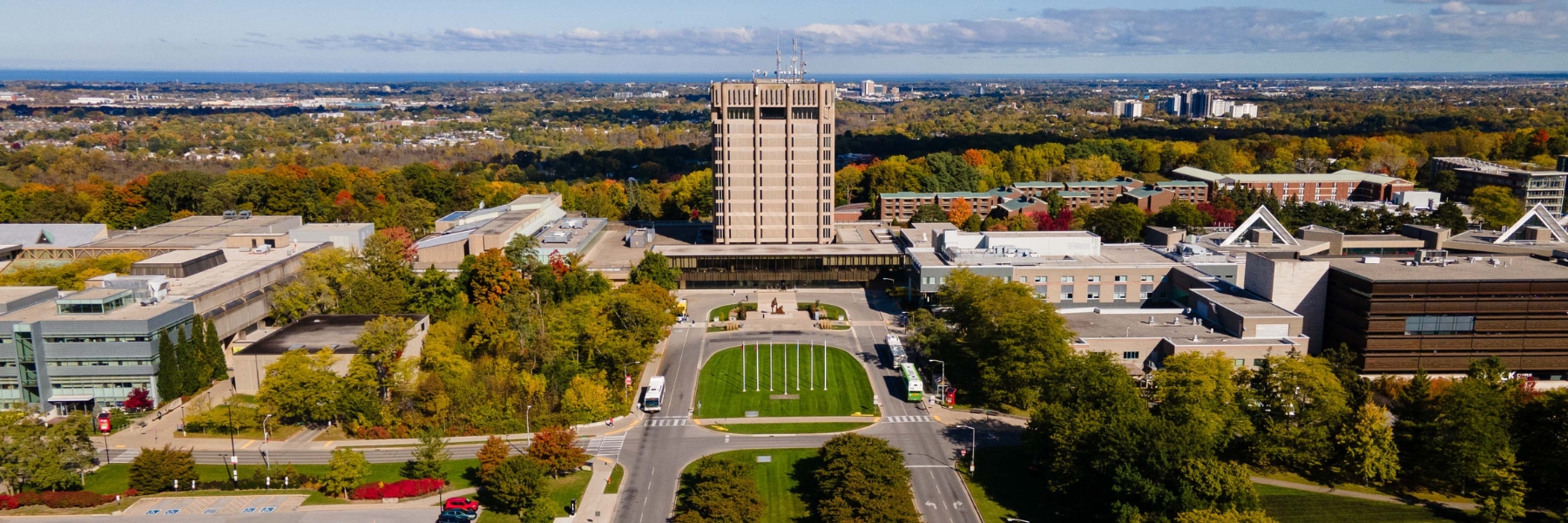Areal view of Brock University campus
