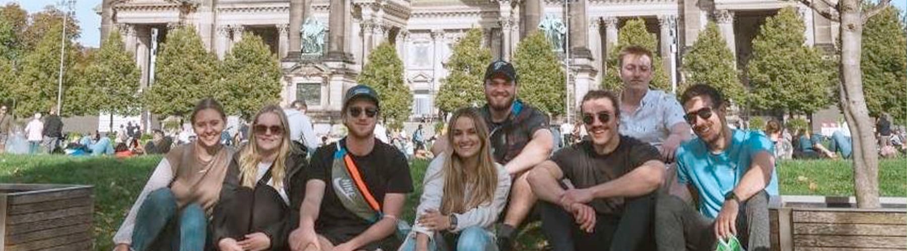 Group of exchange students in Europe