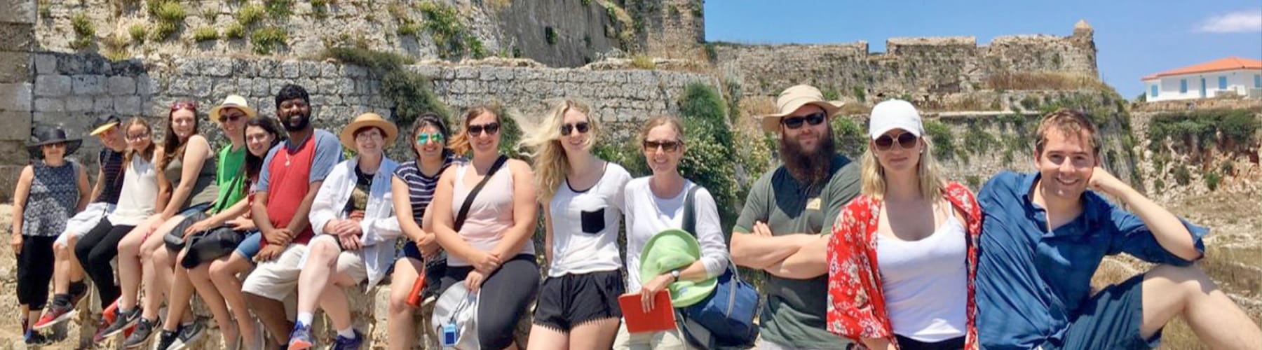 Exchange field students in archaeological site