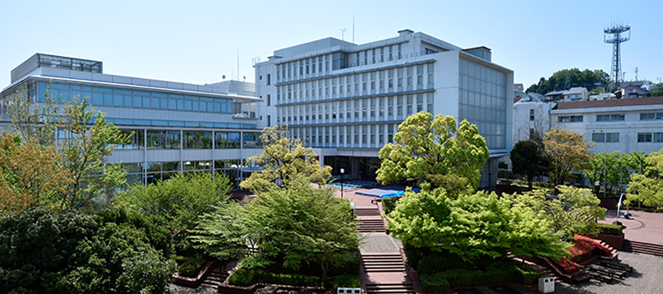 A modern building at Nagoya University of Foreign Studies in Japan.