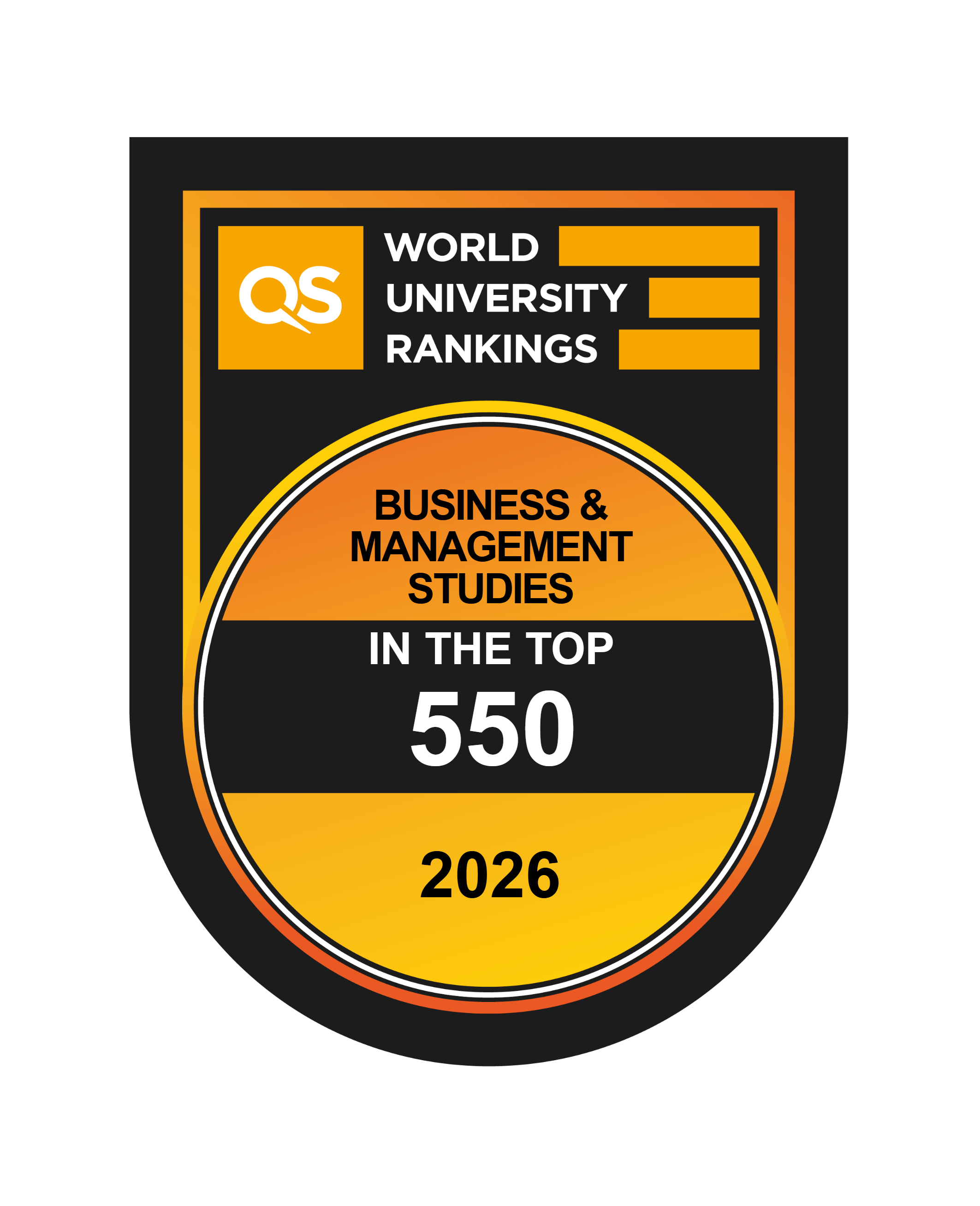 QS World University Rankings by Subject - Business & Management Studies - 2026 - Badge
