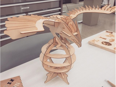 Laser cut and assembled eagle