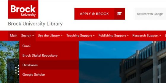 Database Search On Library Homepage