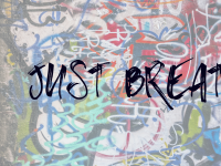 Just Breathe desktop wallpaper in Grafitti font