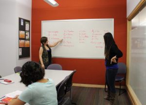 students in group study room