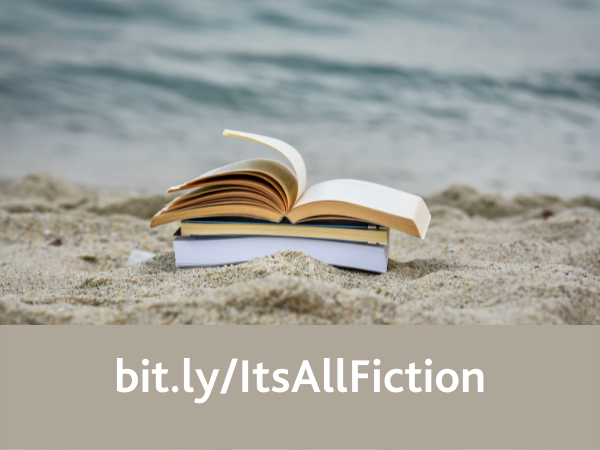 Beach scene with open books