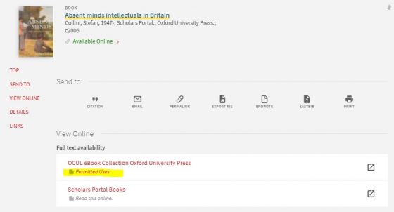 Permitted uses-displays below fulltext options