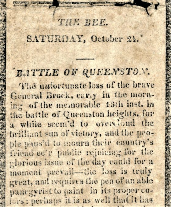 Queenston Heights news clipping