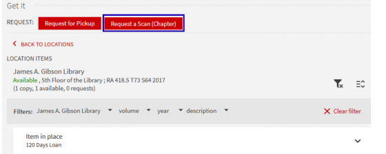 Request a scan button in Omni