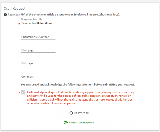 Scan request form
