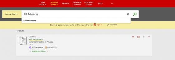Search for journal title