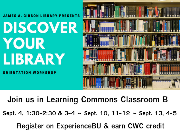 Discover your Library Workshop Sessions