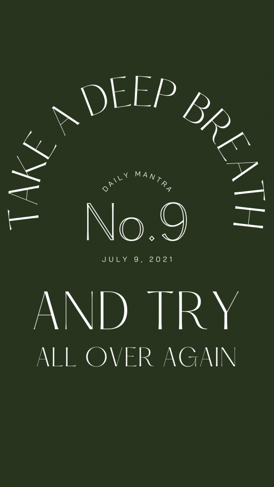 "Take a deep breath and try again" motivational mobile phone wallpaper