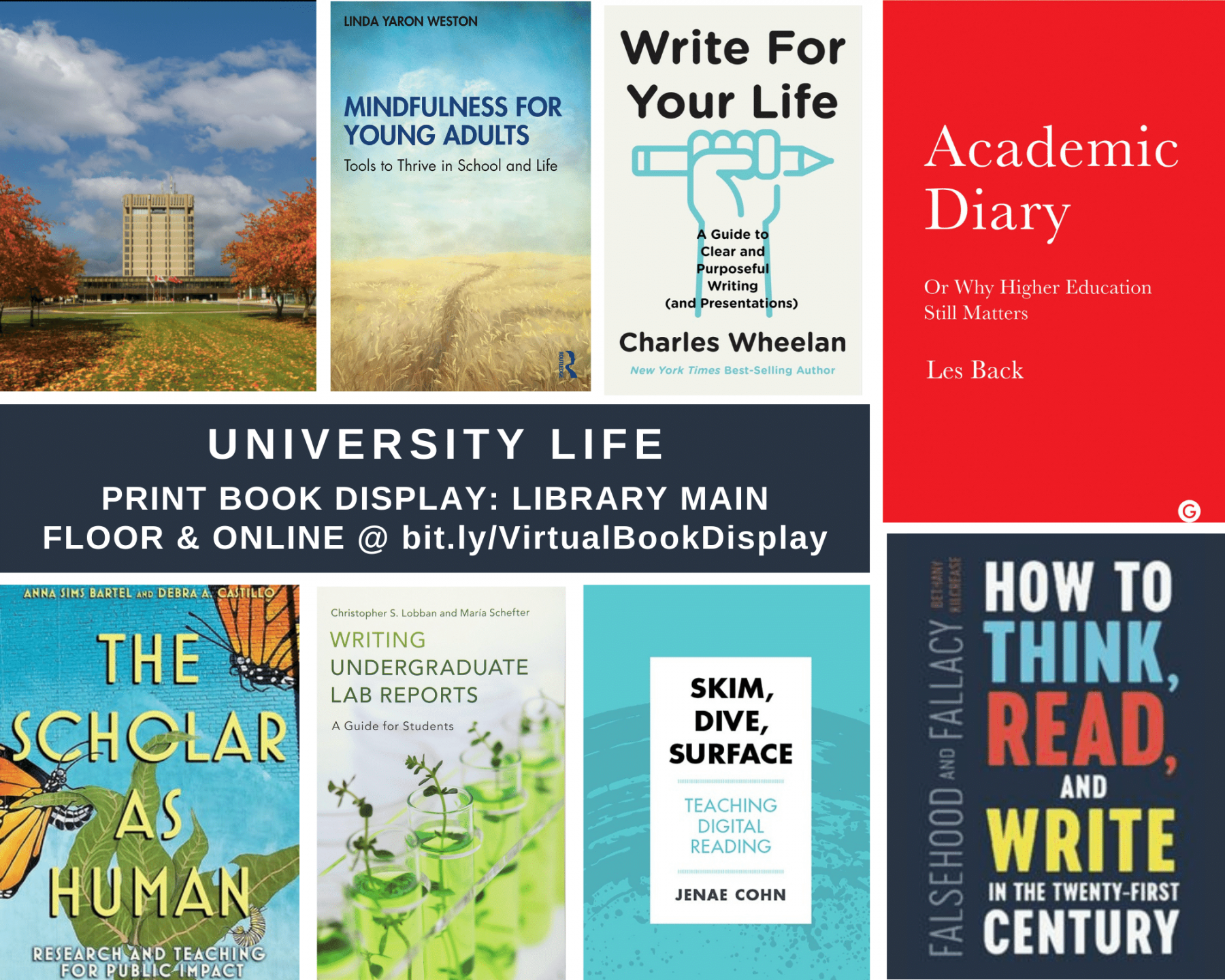 Book cover images from the University Life feature collection