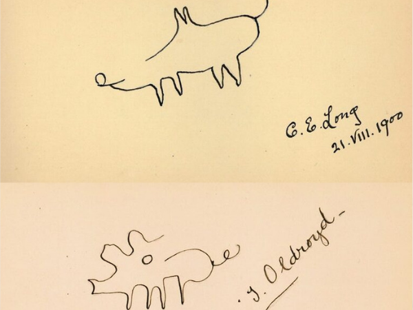 Line drawings of pigs
