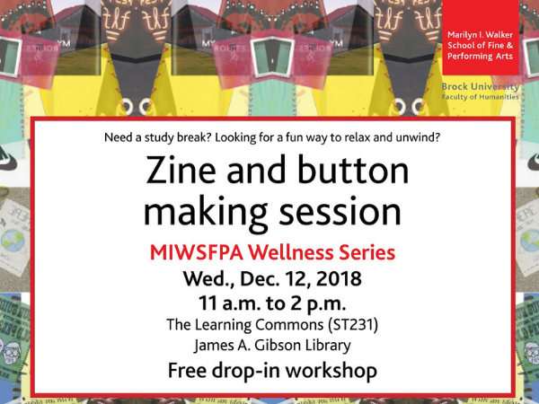 Zine and button making workshop at the Library