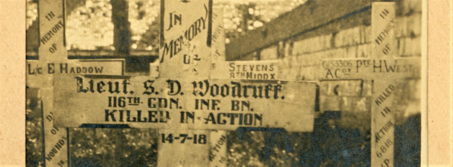 Samuel Woodruff's burial marker in France