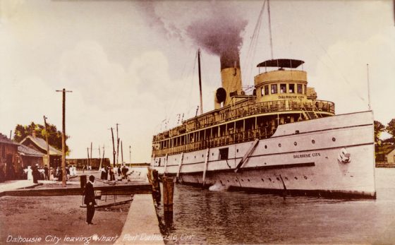 Steamship arriving in Port Dalhousie