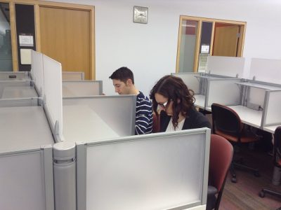 Students in quiet study area