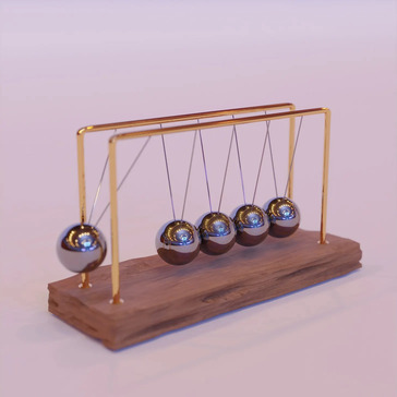A Newton's cradle as a metaphor for student perserverence.
