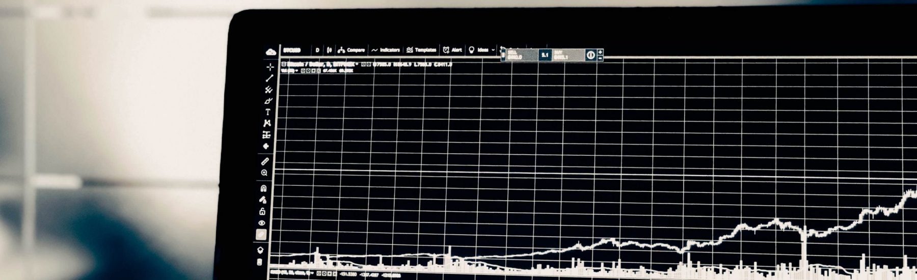 Black and white image of data on a computer screen 