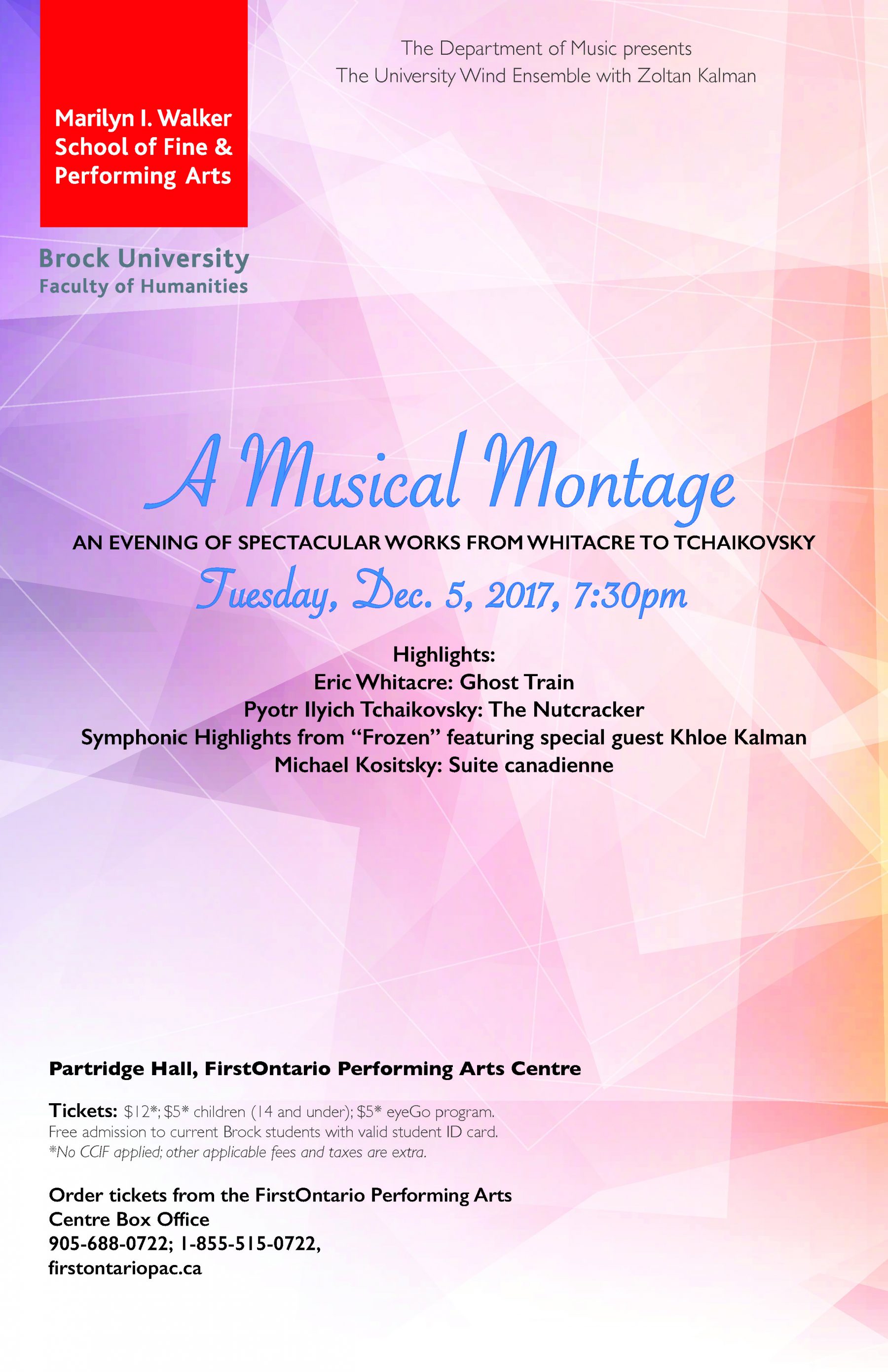The University Wind Ensemble A musical montage poster