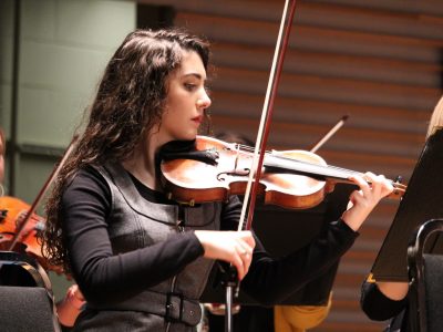 String Orchestra musician with violin