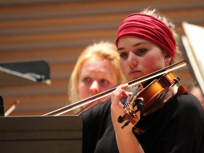 String Orchestra musician with violin