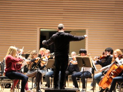 String Orchestra playing in front of conductor