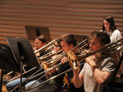 Wind Ensemble trumpet section practicing