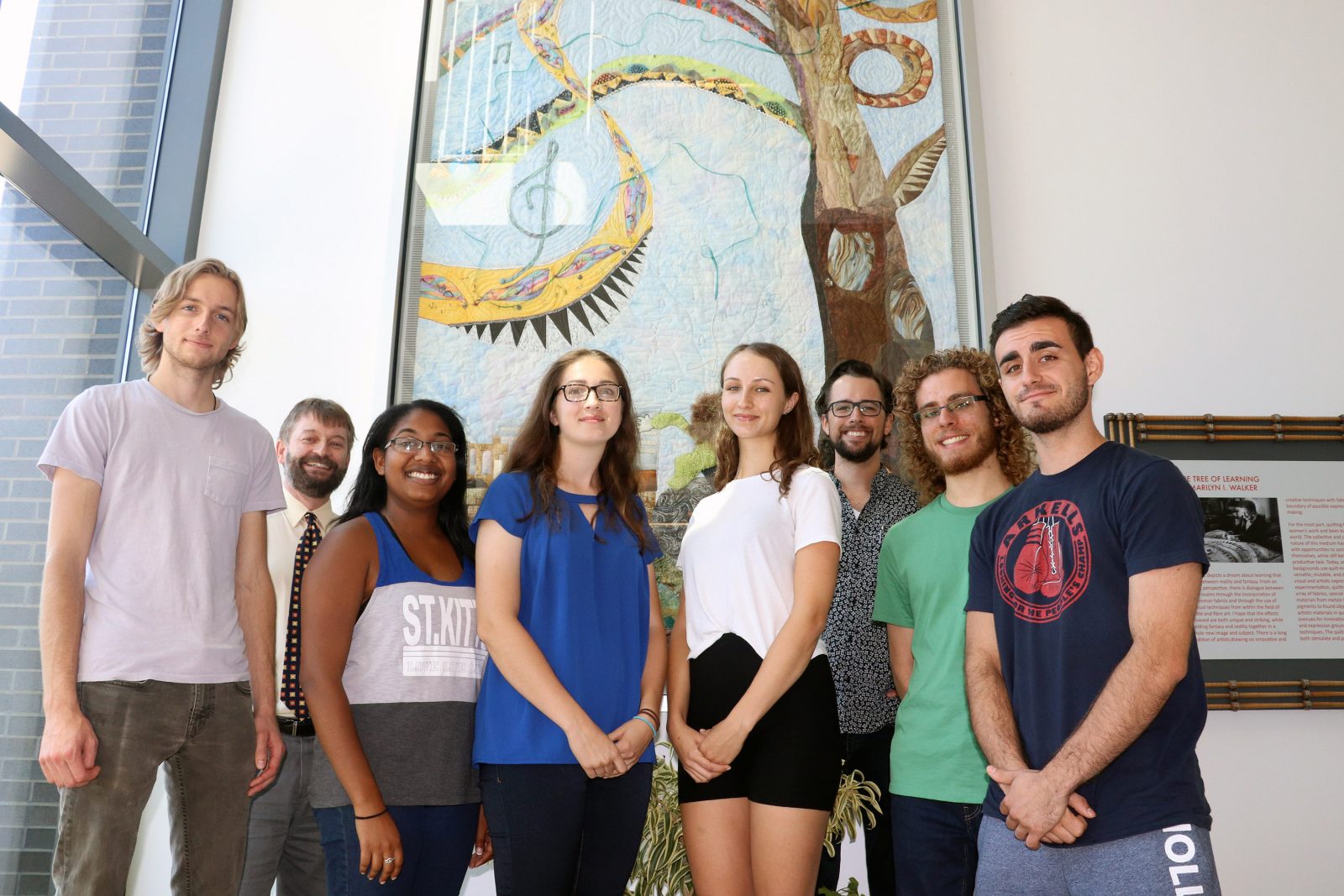 Music Chair Matthew Royal and Course Co-ordinator Tim Stacey, withstudents include Jesse Day, Shaniqua Goodridge, Brielle Kaminsky, Sarah Hollick, Ryan Baxter and Gavino Oresta.