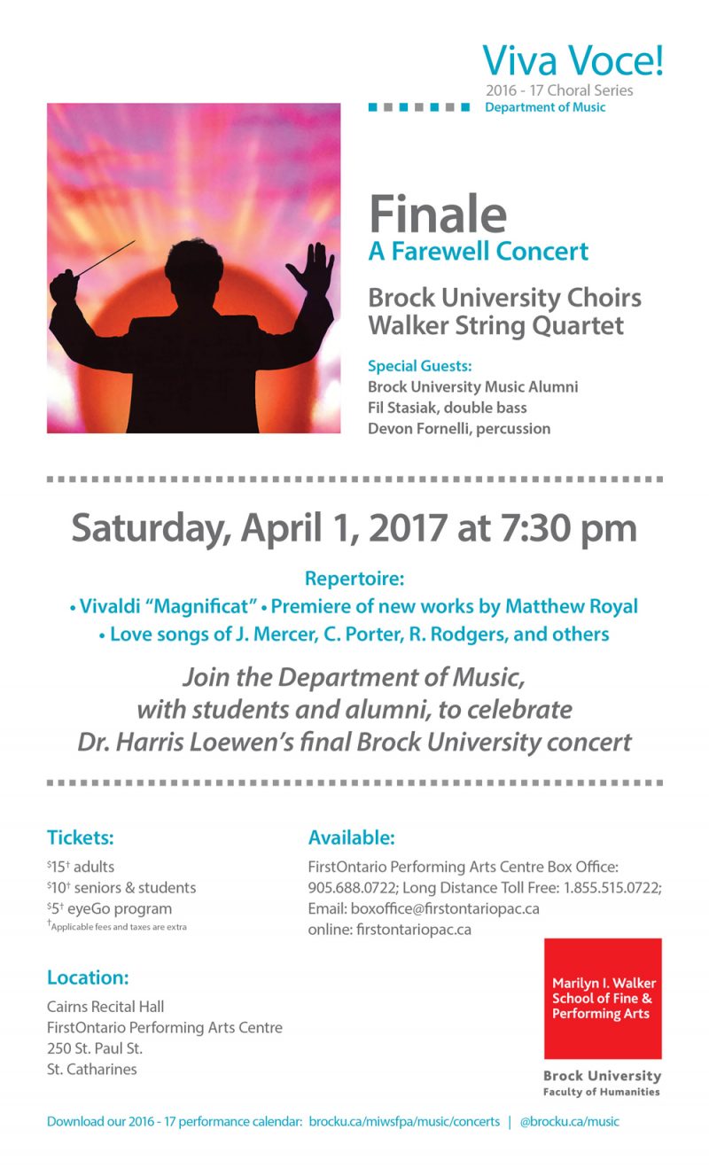 Brock University Choirs and Brock Music Alumni – Finale poster