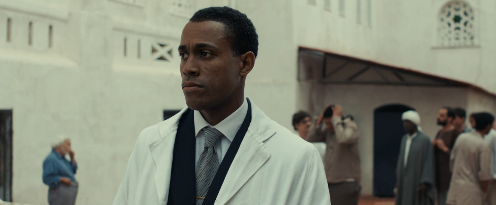 Still from the film FANON, showing Black French Caribbean psychiatrist and freedom fighter Frantz Fanon.