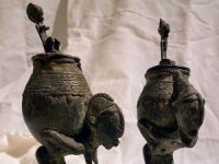 Photo of artifact included in the exhibit Voix du milieu / Voices in-between