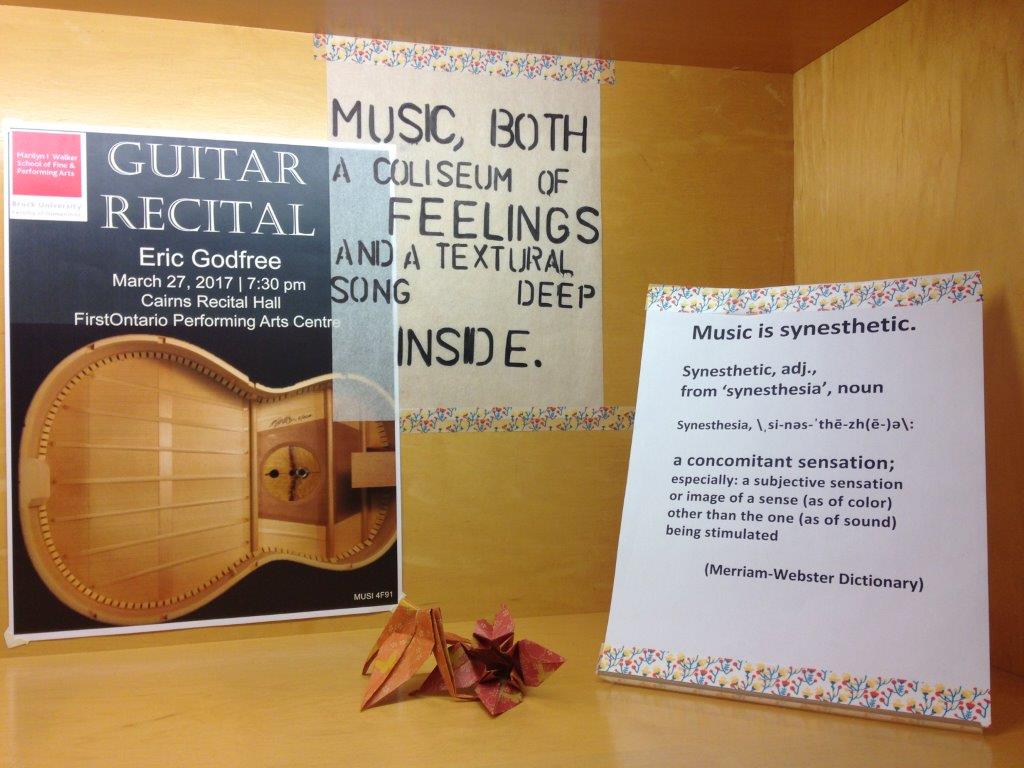Example of writing for music poster in the learning commons.
