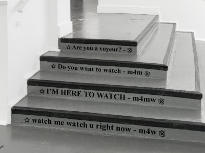 painted words on steps