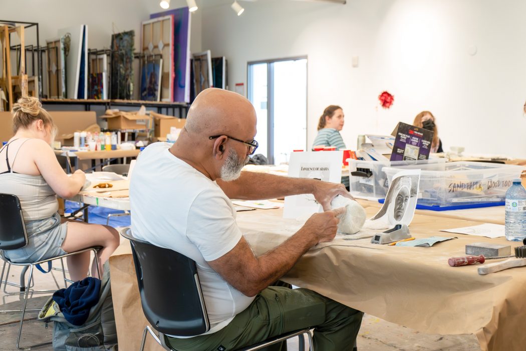 photo of students making sculptures