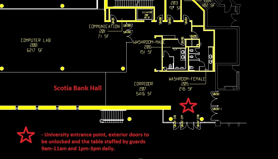 auto cad drawing of Scotia bank hall