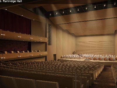 PAC: interior view, Partridge Concert Hall