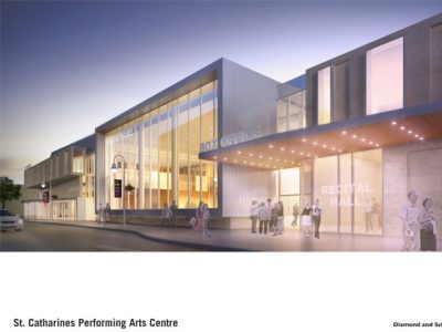 PAC: north facade on St. Paul street looking eastward