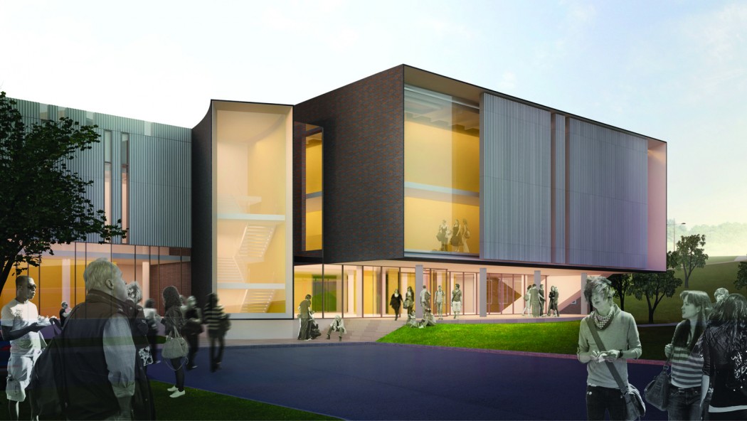 construction rendering of the downtown fine and performing arts facility project