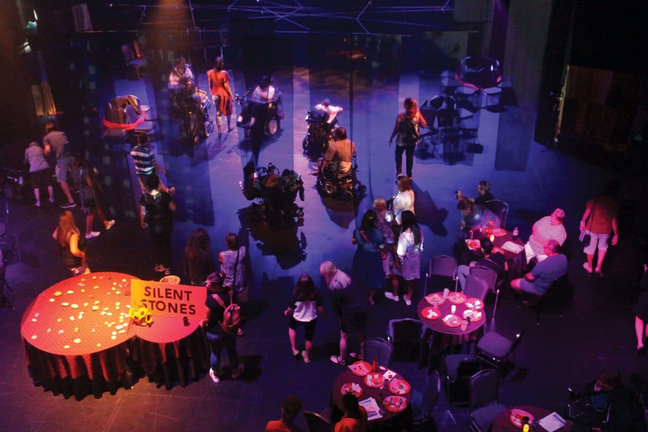 overhead view of a stage performance