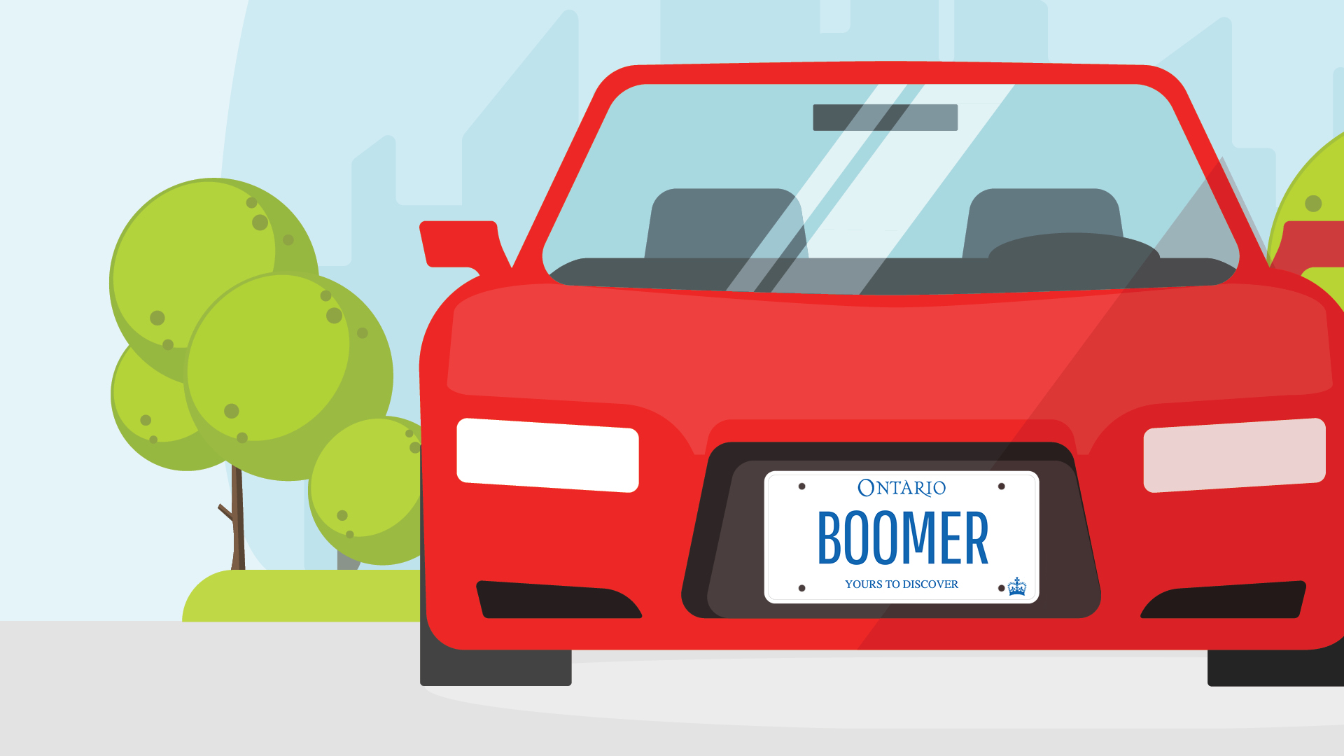 Car with Boomer Plate 