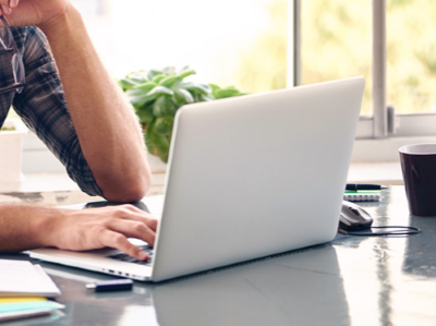 Laptop in use